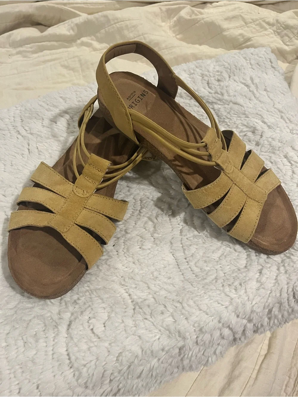 Earth Origins pull on Leather Laney sling back sandals Sedona Brown 8